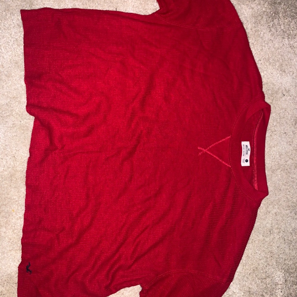 Red cropped long sleeve